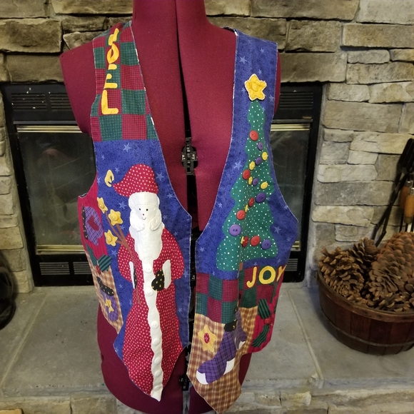 90s Reversible Christmas Vest - Picture 2 of 5